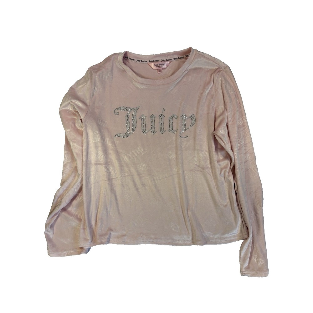 Juicy‎ Couture Women's XL Soft Pink Velour Sexy Sleepwear Set Pajamas Dainty
